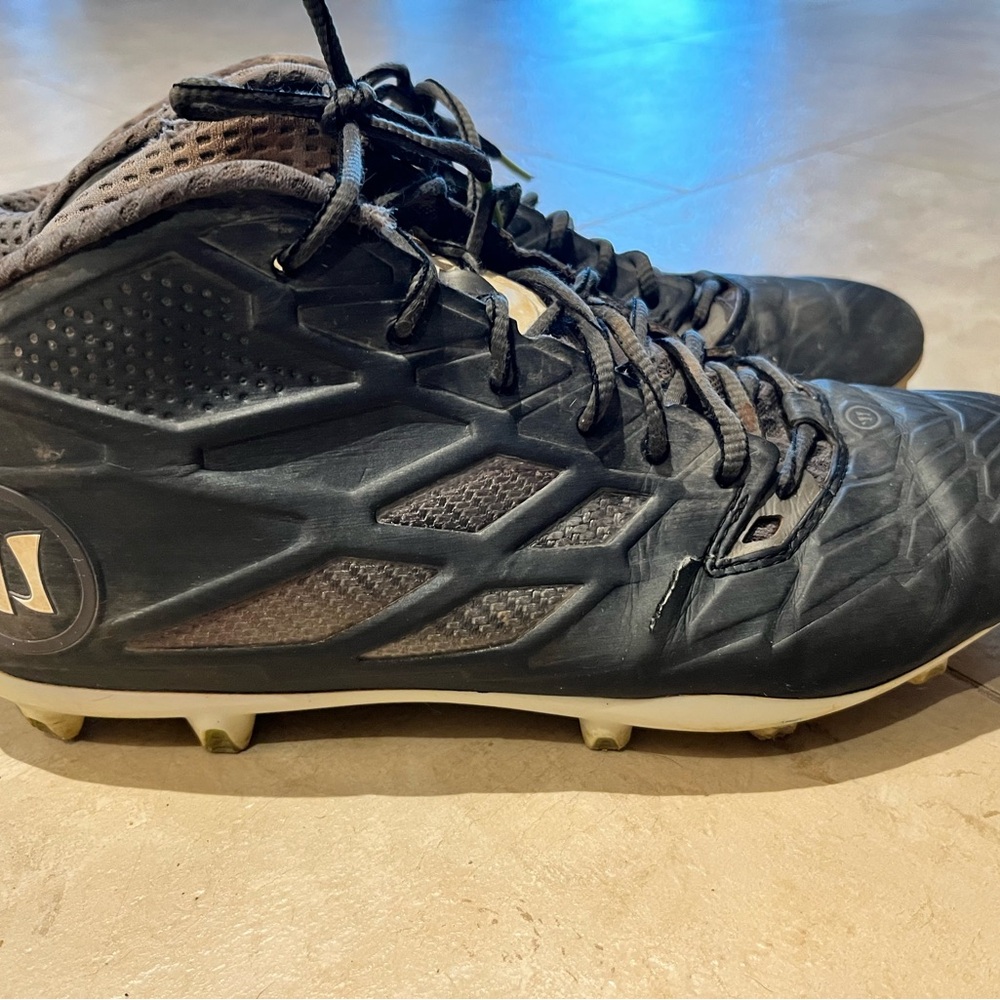 Warrior Lacrosse Cleats Mens Size 10 Black Mid High Top